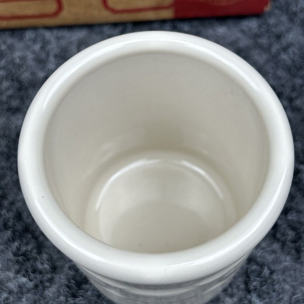 Longaberger Set of Two (2) Condiment Crocks with Lids Ivory - Picture 5 of 12